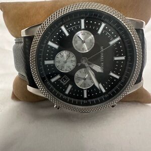 Michael Kors Black and Silver Chronograph Watch